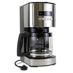 Kenmore Filter Coffee Machines 12-Cup Drip Coffee Makers with 1.8L Glass Pot for Ground Coffee Programmable Timer Digital Display Auto Shut Off Reusable Filter Warming Plate Kitchen Appliances Black