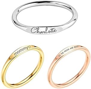 Custom Name Ring for Women Mother's Day Personalized Gift Mom Stacking Dainty Engraved Matching Friend Bridesmaids Promise Grandma - RF1-D