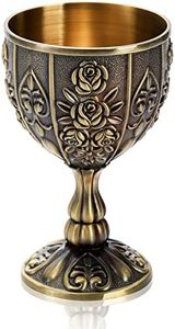 Yopay Handmade Goblet Chalice, Vintage Engraving Wine Liqueur Cup, 3.4OZ Food Safe Sturdy Drinking Vessel Shot Glasses for Buddha Weddings Home Decor Blessings