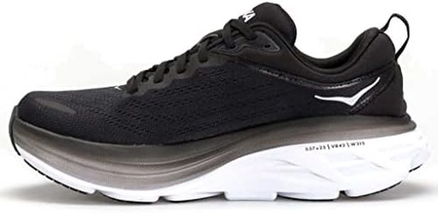 HOKA One One Women's Bondi 8 Wide Running Shoes, Black White, 5.5 US