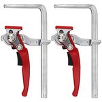 KEILEOHO 2 PCS Ratcheting Table Clamps, Guide Rail Clamp with 6-5/16 Inch Opening and 2-5/16 Inch Throat Depth, Quick Release Bar Clamp for Woodworking