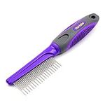 Long and Short Teeth Comb By Hertzko - Grooms Your Pet's Top Coat and Undercoat at Once - Suitable For Dogs and Cats