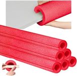 Hanaive 6 Pieces 40 Inch x 4.1 Inch Jumbo Pool Noodles Bulk Pool Noodles Foam Large Pre Slit Clamp Foam Protection Foam Tube Swim Noodles for Swimming Floating Craft Projects Padding Bumper (Red)