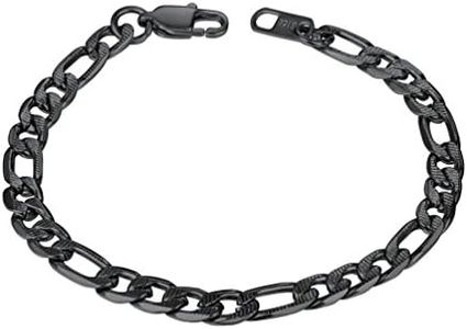 PROSTEEL Braclets for Men Stainless Steel Mens Black Chain Bracelet