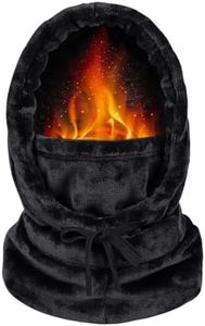 JFAN Cappelli Invernali da Donna Berretto Donna con Sciarpa in Pile Caldo Cappello con Coulisse Regolabile Nero
