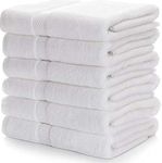 FRESH FROM LOOM Cotton Hand Towel 500 GSM, Size - 16x30 Inch (Set of 6 pc White)