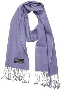 Cashmere Boutique Women Pashmina Scarf for Daily Wear, Wedding, Evening Party, and Winter Warm - 70% Cashmere and 30% Silk - Purple, 12" x 60"