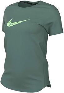 Nike Women's Shirt W NK One Swsh Hbr DF SS Top, Bicoastal/Vapor Green, FN2618-361, M