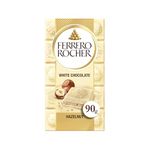 Ferrero Rocher White Chocolate Bar, Movie Night Snacks, Chocolate Gift with Crunchy Whole Hazelnut and Cocoa Filling, 90g