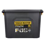 TOUGH MASTER Storage Box 18 litres Durable Plastic Reinforced Construction Secure & Stackable Design Waterproof Dustproof Chest Latches Versatile