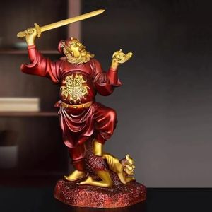 BPBYZY Zhong Kui Design Brass Statue Chinese Demon Queller Sculpture Wealth Good Luck Feng Shui Statue for Home Office Desk Decor New Year Housewarming Gift Unique (Brass Statue8)