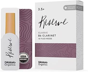 D'Addario Organic Classic Bb Clarinet Reeds - Reeds for Clarinet - Individually Sealed - 3.0 Strength, 10 Pack
