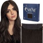 fshine Wire Hair Extensions Human Hair Color 2 Dark Brown 18 Inch 80 Gram Remy Human Hair Extensions Invisible Fish Line Straight Hair Extensions invisible Layered Hairpiece