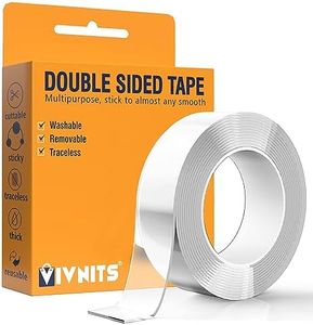VIVNITS Double Sided Tape Heavy Duty - Multipurpose Removable Traceless Mounting Adhesive Tape for Walls，Washable Reusable Strong Sticky Strips Grip Tape