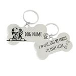 PAWPRO HANDMADE Customized Pet ID Tag Personalize Black Engraved Name Collar Tag with Breed face for Your Loving Pet Dog, Cat, Puppy, Horse Classic Bone Shape 50x32 MM Large)