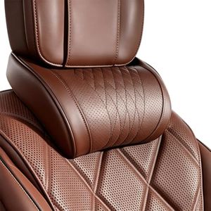 TEAL LAUREL Universal Memory Foam Car Headrest Neck Pillow, Brown