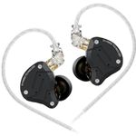 KZ ZS10 Pro in Ear Monitors Wired Headphones, 1DD 4BA Metal IEM, High Fidelity Gaming Earbuds with 2pins Tangle-Free Cable, Noise Cancelling Wired Earphones for PC Game Music (Matte Black, no mic)