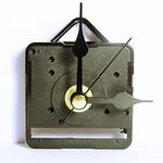 Replacement Sweep (Non Ticking Quiet) Quartz Clock Movement Mechanism with Black Hour Minute Seconds Metal Hands - DIY - Fittings - (Short Shaft - 13mm Total Spindle Length) (48mm Spade Hands)