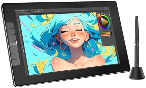 Drawing Tablet with Screen VEIKK VK1200 11.6 inch Full-Laminated Drawing Monitor with 6 Shortcut Keys and 8192 Levels Battery Free Stylus Pen, for PC/Mac/Linux/Windows(120% sRGB)