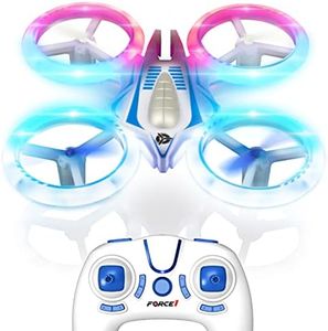 Force1 UFO 4000 Mini Drone for Kids - LED Remote Control Drone, Small RC Quadcopter for Beginners with LEDs, 4-Channel Remote Control, 2 Speeds, and 2 Drone Batteries