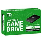 Fantom Drives FD 2TB Xbox Portable Hard Drive - USB 3.2 Gen 1-5Gbps - Aluminum - Black - Compatible with Xbox One, Xbox One S, Xbox One X (XB-2TB-PGD)