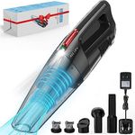 AEE LIFV Car Vacuum Cordless, Handheld Vacuum Cleaner 9000PA Suction, Cordless Hand Vacuum with LED Light, Car Vacuum Cordless, Dry/Wet Hand Held Vacuum Rechargeable, Portable Vacuum - Black(EV -607)