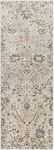 Hauteloom Claydon Boho Vintage Traditional Oushak Runner Rug - Farmhouse Oriental Floral Damask Carpet for Hallway - Taupe, Beige, Olive; Blue 2'7" x 7'3"