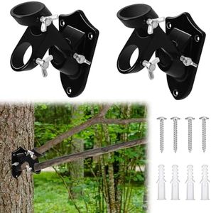 Mofuiry 2 Pack Heavy Duty Metal Branch Holder Mounted Deer Licking Branch Bracket, Mock Scrape Kit Deer Hunting Accessories, Two Position Mounting Bracket with Stainless Hardwares