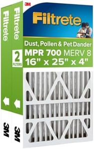 Filtrete 40.6 x 63.5 x 10.1 cm Air Filter, MPR 700, MERV 8, Clean Living Dust, Pollen and Pet Dander Reduction 3-Month Pleated 10.16 cm Air Filters, 2 Filters