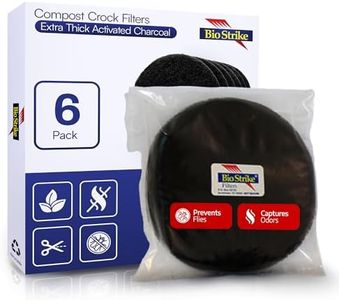 Activated Carbon Filter Odor Absorbers for Kitchen Compost Bins - Extra Thick 5.5 inch Compost Bucket Charcoal Filters - Odor Control for Countertop Pails - Made in USA (6 Count)