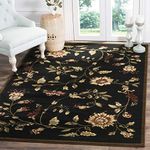 SAFAVIEH Lyndhurst Collection Area Rug - 5'3" x 7'6", Black & Multi, Traditional Floral Design, Non-Shedding & Easy Care, Ideal for High Traffic Areas in Living Room, Bedroom (LNH552-9091)