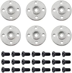 Honbay 6PCS Metal Servo Arms Horn Aluminum Round 25T Standard Servo Disc with Screw for RC Robot Boat Car Airplane Hop-up Parts