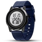 YUINK Mens Digital Watch Ultra-Thin Sports Waterproof Simple Watch Stainless Steel Wrist Watch for Men Women, Navy Blue, L, Ultra-thin Digital sports watch