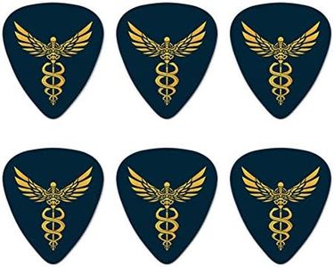 Caduceus Medical Symbol Doctor Nurse EMT Novelty Guitar Picks Medium Gauge - Set of 6