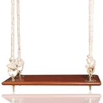 Shy Shy Lets Touch The Sky Wooden Swing for Adults/Hammock/Jhula/Jula/Jhoola for Kids and Adults 24X12X1 Inch with Complete Accessories Single Seater