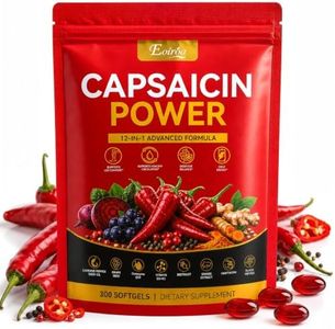 Eoiroa Cayenne Pepper Capsules Supplement, 12-in-1 Softgels, Supports Leg Vein and Blood Vessel Health, with Cayenne Pepper Extract Beetroot Grape Seed Oil Black Pepper Vitamins D3 K2 E,300 Count