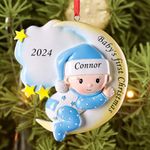 ALBK Personalised Baby's First Christmas Bauble - Baby First Christmas Tree Decoration, Custom Christmas Ornaments with Name, Xmas Gifts for Girls Boys Kids Toddler New Baby