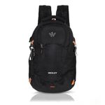 Wesley Spartan 45 Ltr Unisex trekking Rucksack Travel Backpack with Raincover and Internal Organiser (All Black)