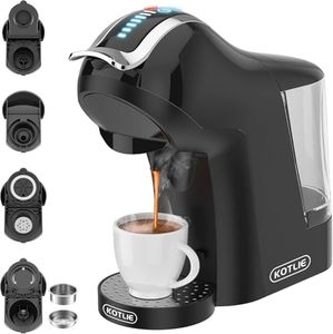 19Bar 5en1 Máquina de Café Espresso Multicápsulas para Nespresso/Dolce Gusto/Starbucks/LAVAZZA A MODO MIO y Cápsulas de Café Molido/ESE EM-308A (Negro-EU)