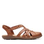 Clarks Women's Elizabelle Sea Fisherman Sandal, Tan Leather, 6.5 UK