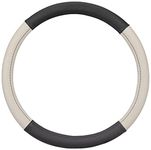 Amazon Brand - Solimo Faux Leather Steering Wheel Cover, Small, Grey