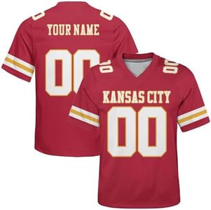 Generic Custom Football Jersey, Personalized with Any Name and Number, Football City Team Gifts for Men Women Fans and Boys., Kansas