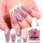 BORN PRETTY Holographic Nail Polish 10ml Rose Gold Nail Varnish Iridescent Glitter Holo Sequins Nail Polish Quick Dry Long Lasting Manicure Gift for Woman Girls