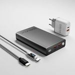 Coolnut Premium Smallest Laptop Power Bank Metal 74Wh(20000mah) with 100watt PD Input/Output, EV Batteries, C-C Digital Cable & 5 Years Warranty, for All Macbooks & All Brands of Laptops, Mobiles