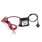 sourcingmap Red Black Cable EL Wire Neon Glow Strip Light Driver Unit Inverter