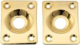 Musiclily Rectangle Guitar Jack Plate,Gold (2 Pieces)