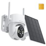 4G LTE Cellular Security Camera Wireless Outdoor, Solar Battery Powered Cameras for Home Surveillance, PIR Human Detection, 2K Color Night Vision, 2-Way Audio, Cloud & SD Card, Works with Phone APP