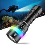 Sofirn SD08 Dive Torch 3200 Lumen High-Performance Scuba Diving Torch Underwater 100m with 360-Degree Battery Indicator & Colorful Light Positioning for Deep Sea Diving Fishing Caving