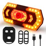 Bike Tail Light, Usb Rechargeable, Waterproof Bicycle Rear Light, 5 Light Mode, With Wireless Remote Control, Bike Turn Signal Light For Road Bike Mtb, Electric Bike, Mountain Bike