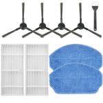 HUIZHEN Replacement Parts for MAMNV BR150/BR151, for ZCWA BR150/BR151, for ONSON BR150/BR151, for MANVINS G20, for Kilgone G20 Robot Vacuum Mop Combo Accessories,4 Side Brush 2 HEPA Filters 2 Mop Pads